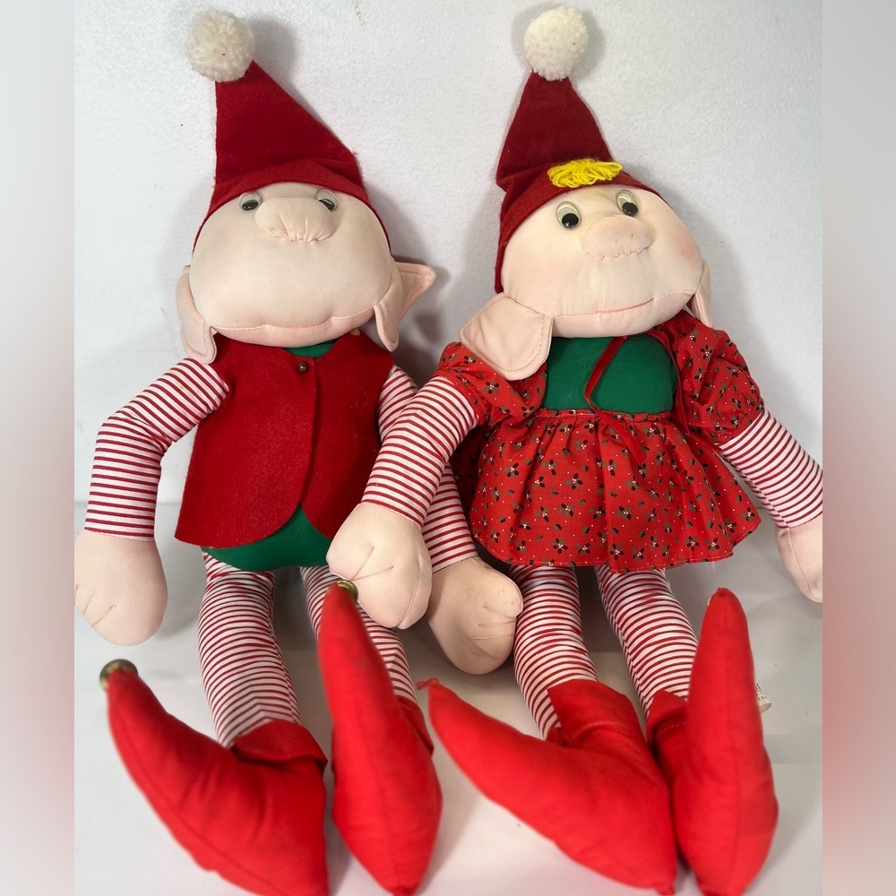 House Of Hatten Boy And‎ Girl Christmas Elves 16” Tall Taiwan